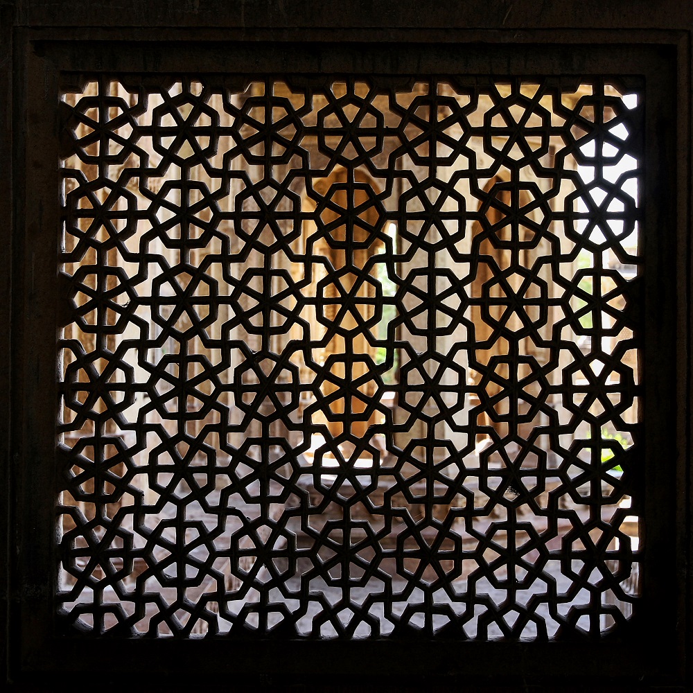 Carved,Stone,Grilles,Or,Jali,Architectural,Details,At,The,Mausoleum